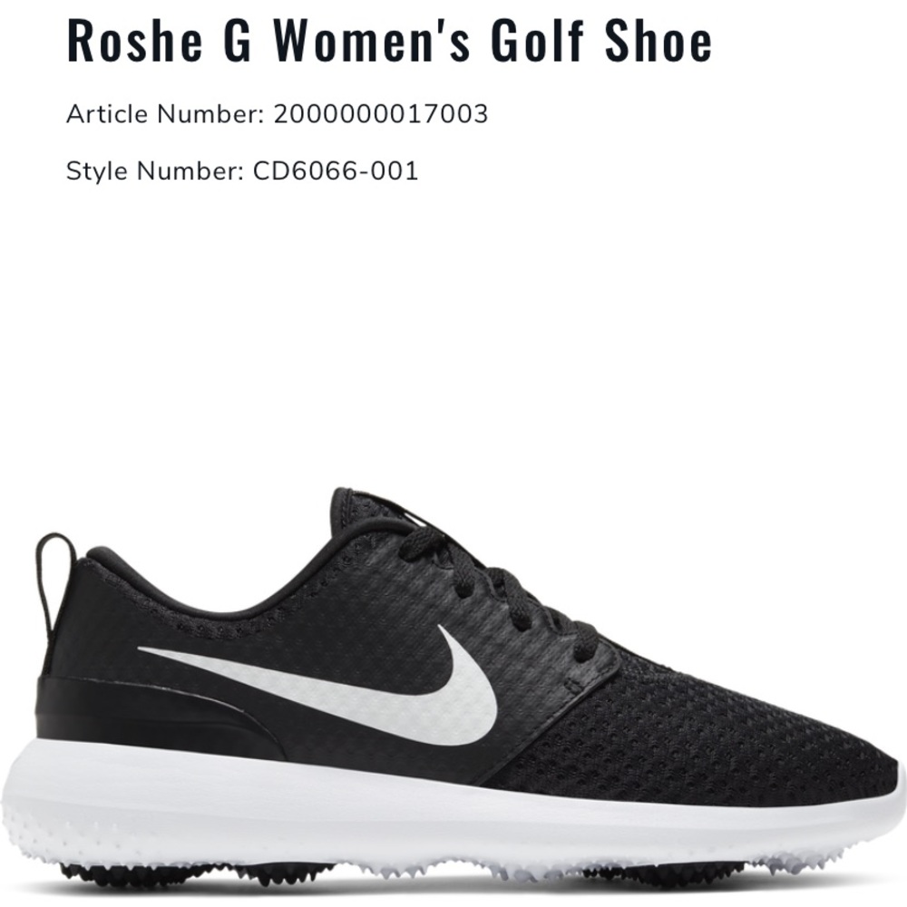 Nike black white golf shoe mint condition size  6.5 spikeless